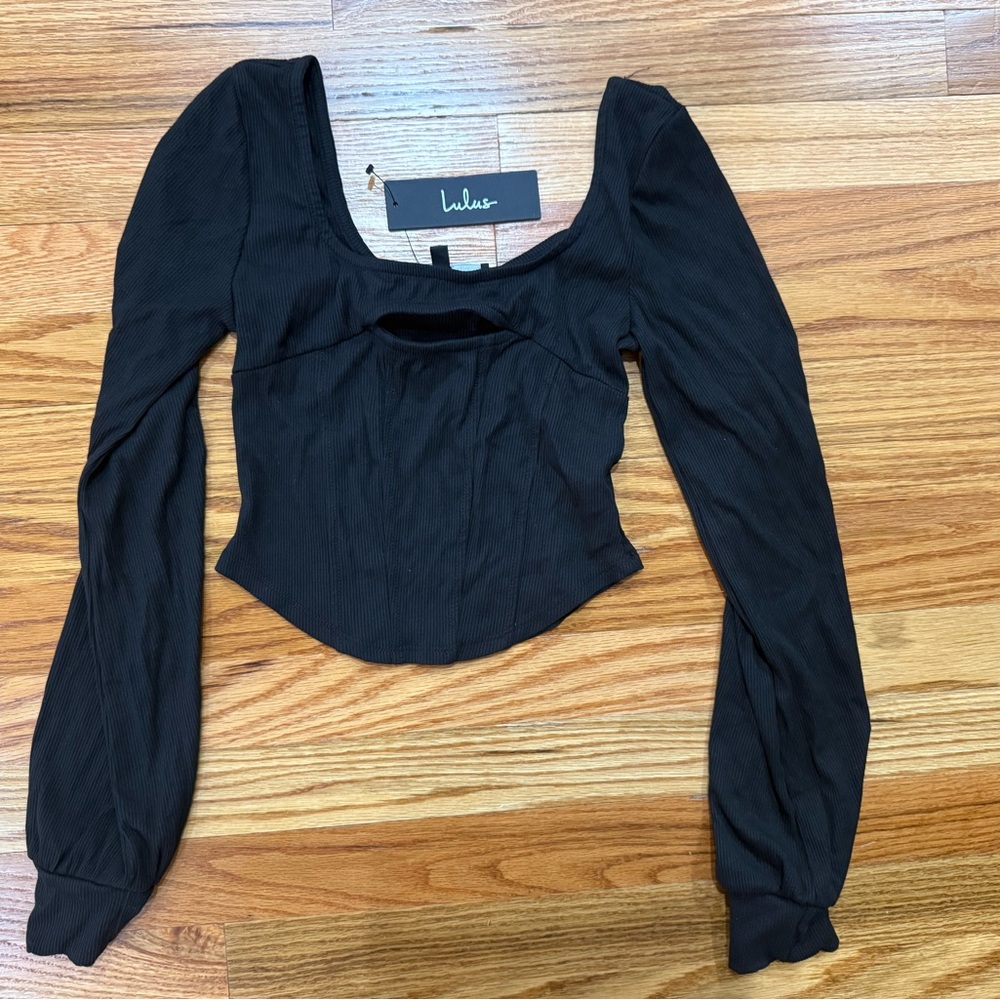 Lulu's Black Long Sleeve Women's Top